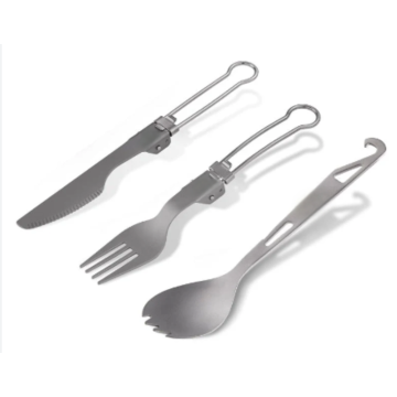 Three-piece Folding Titanium Tableware